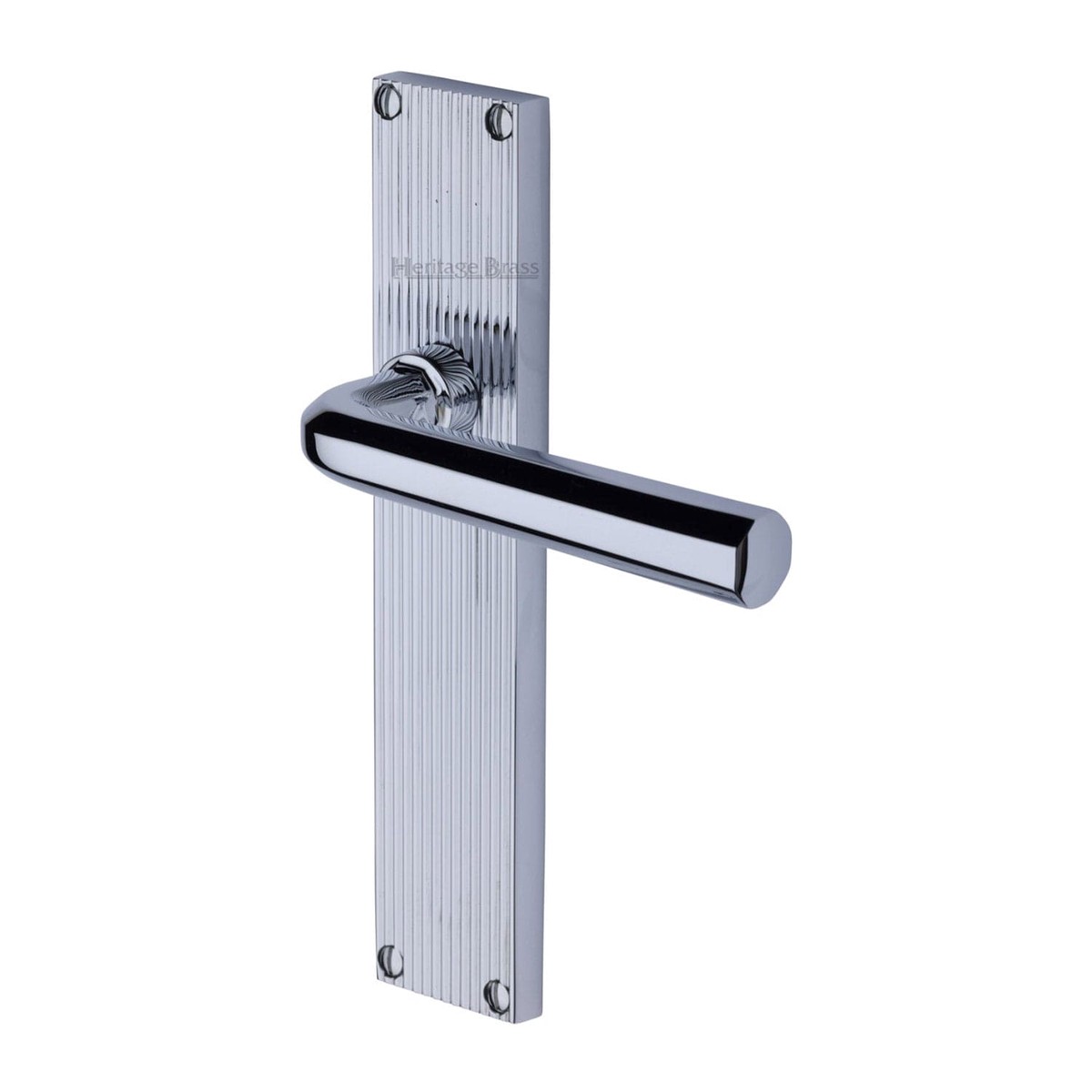 Heritage Brass Octave Reeded Lever Latch Polished Chrome Finish