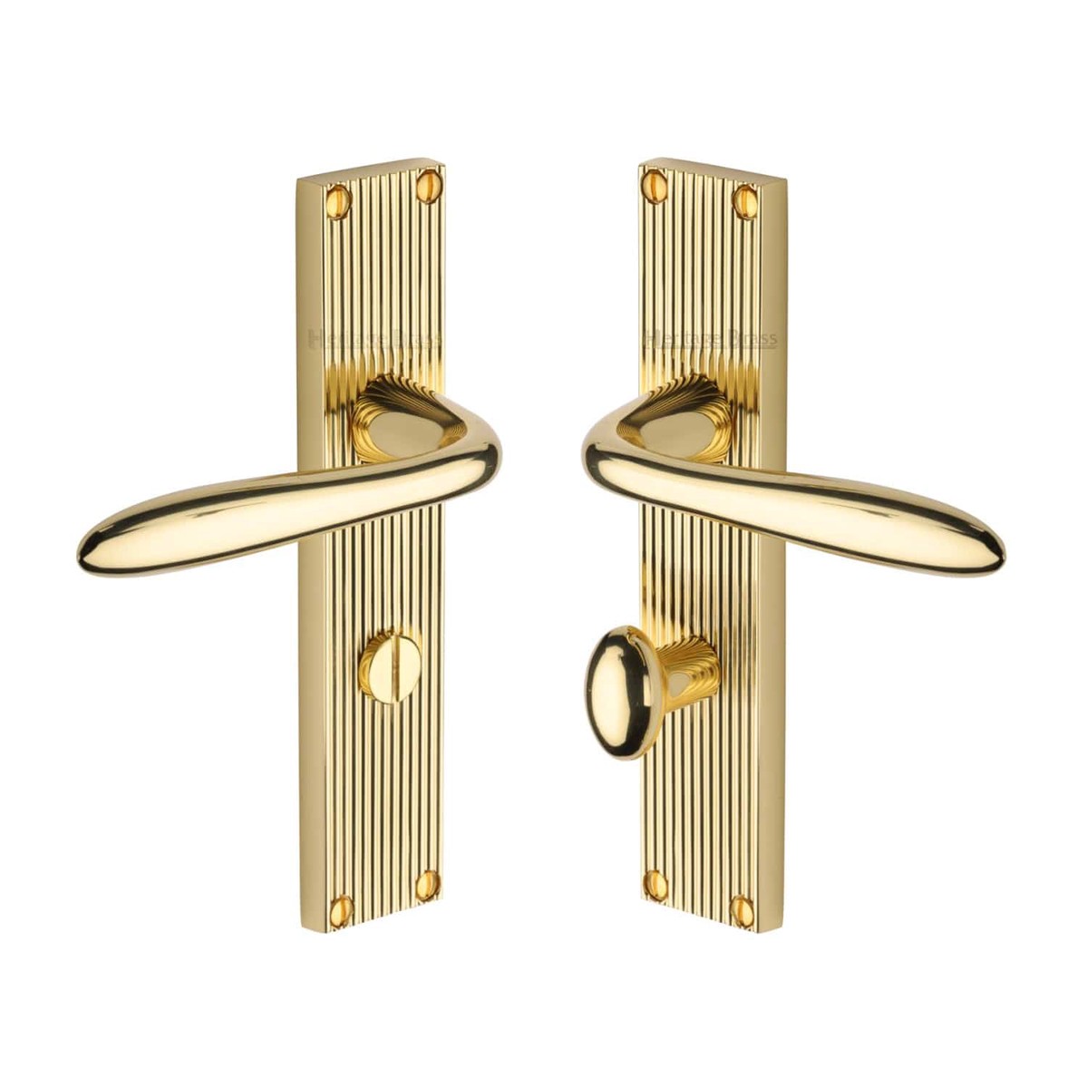 Heritage Brass Sutton Reeded Bathroom set Polished Brass Finish