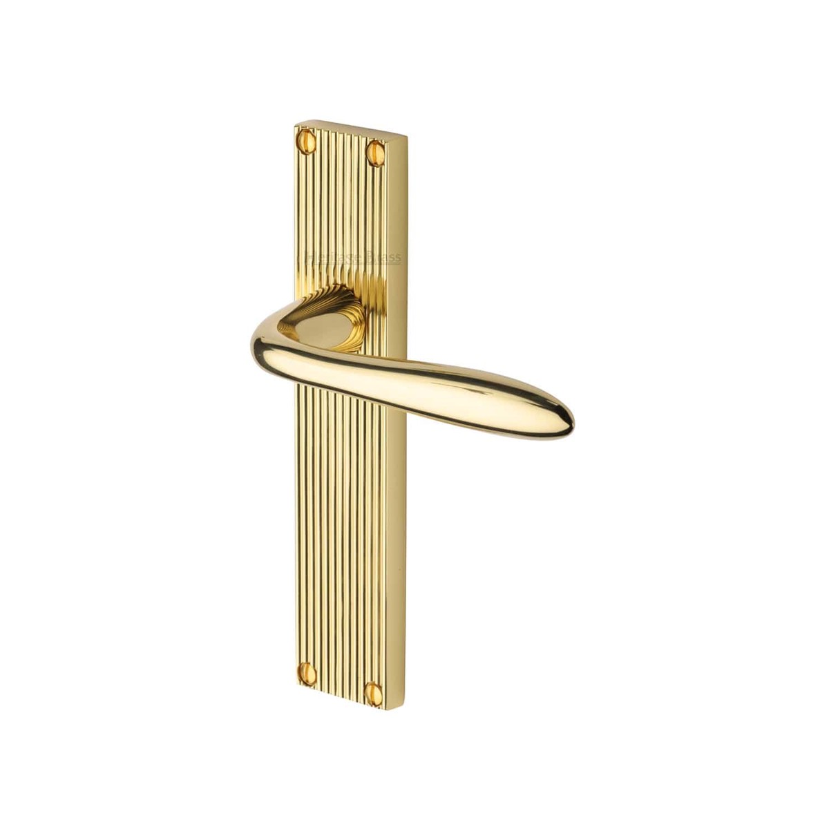Heritage Brass Sutton Reeded Lever Latch Polished Brass Finish