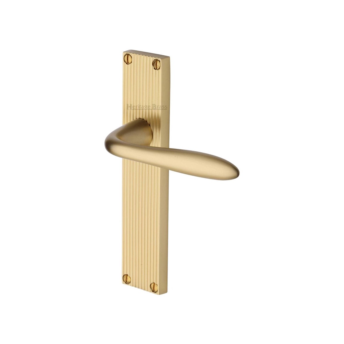 Heritage Brass Sutton Reeded Lever Latch Satin Brass Finish