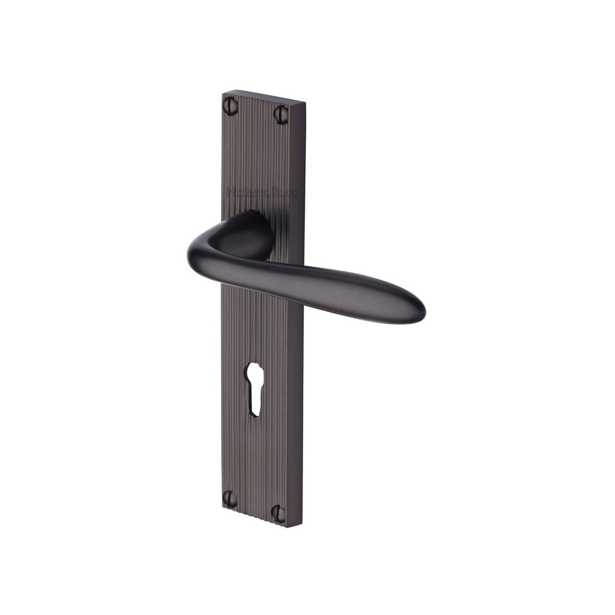 Heritage Brass Sutton Reeded Lever Lock Matt Bronze Finish