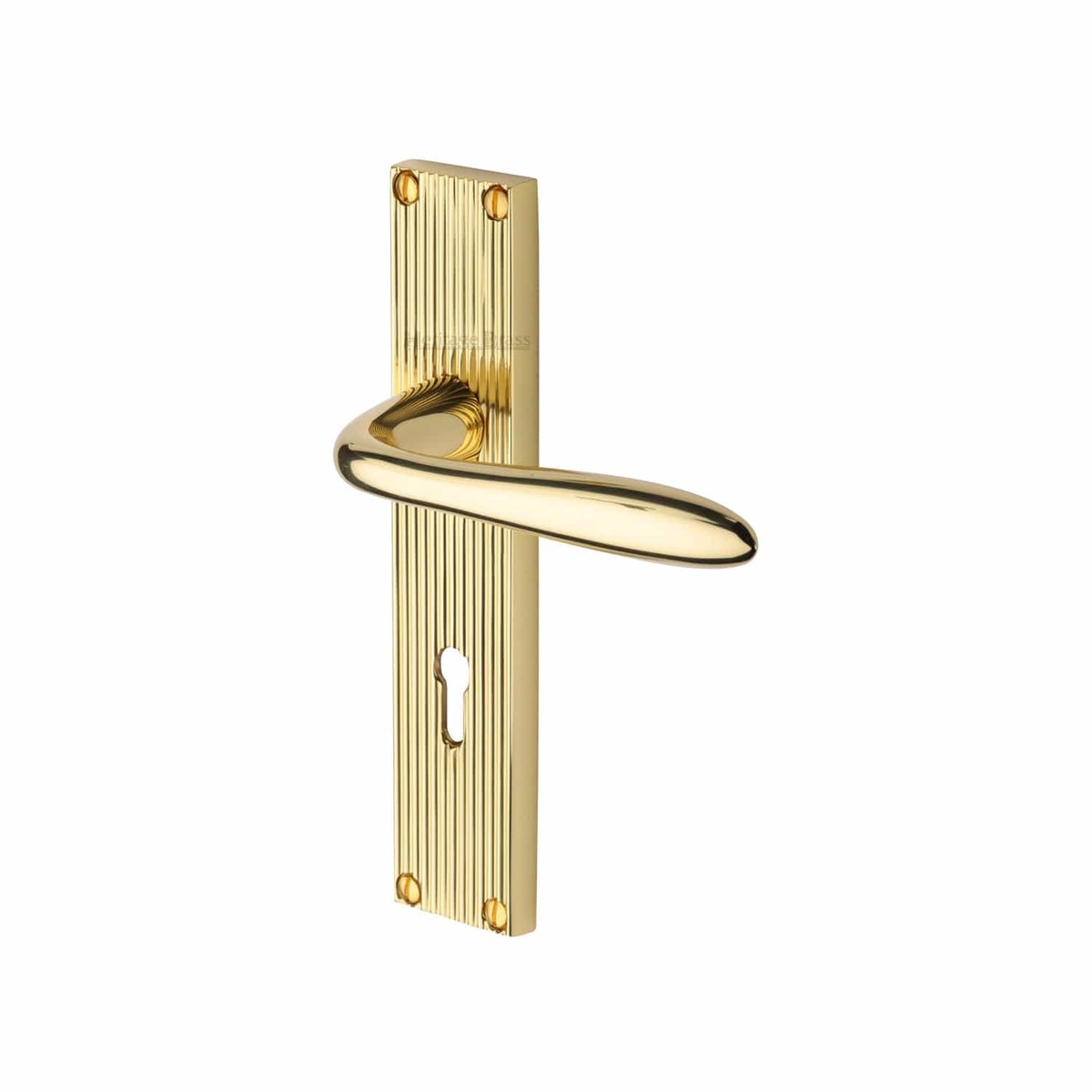 Heritage Brass Sutton Reeded Lever Lock Polished Brass Finish
