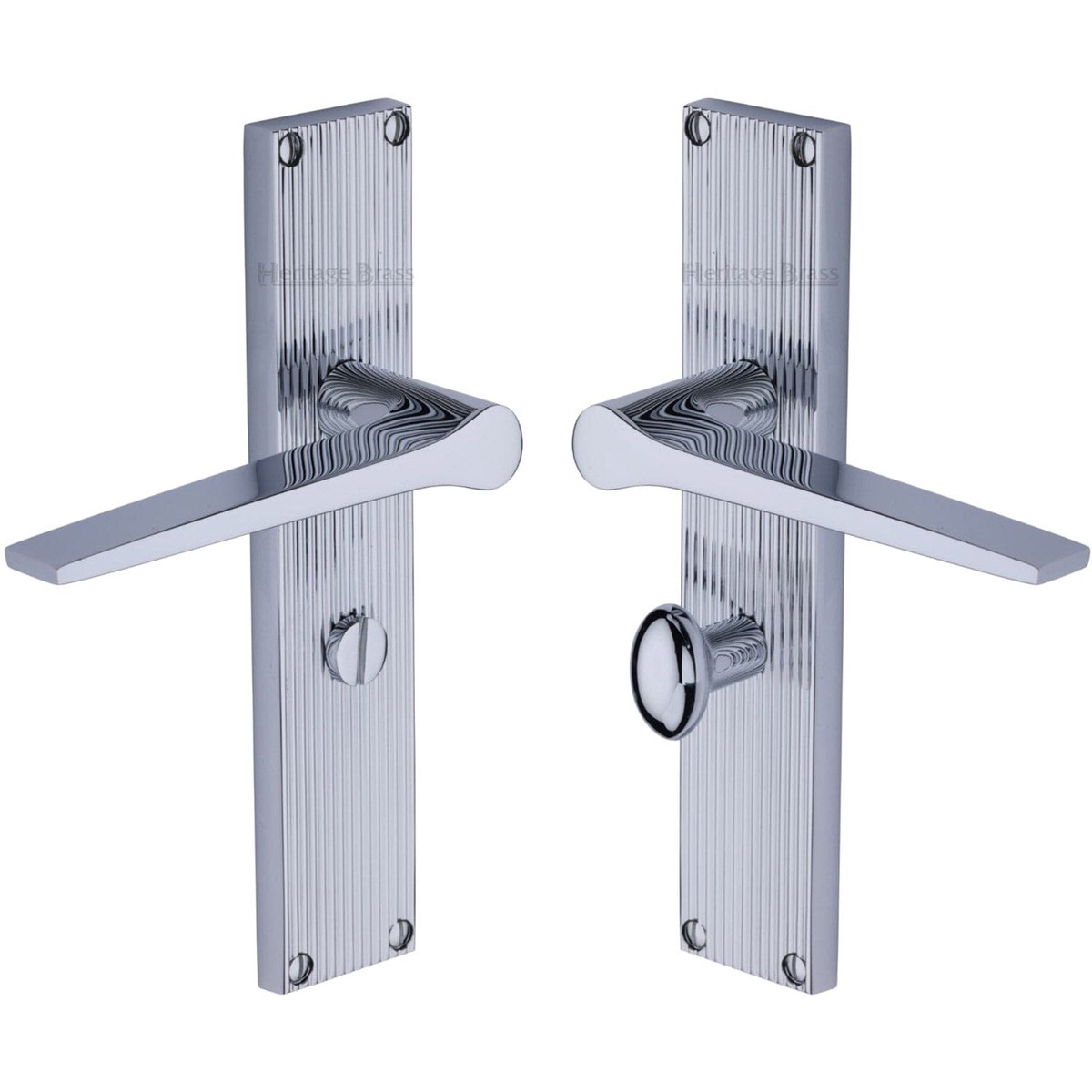 Heritage Brass Gio Reeded Bathroom set Polished Chrome Finish