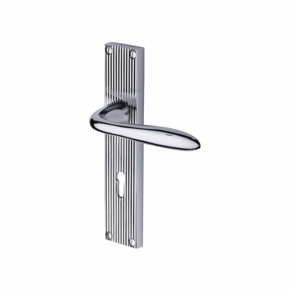 Heritage Brass Sutton Reeded Lever Lock Polished Chrome Finish