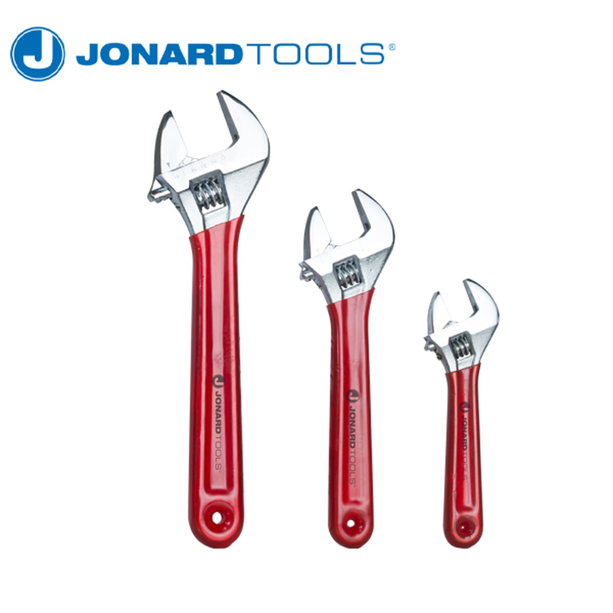 Jonard Tools - 3 Piece Adjustable Wrench Set - 6" 8" 10" - Extra Wide Jaws