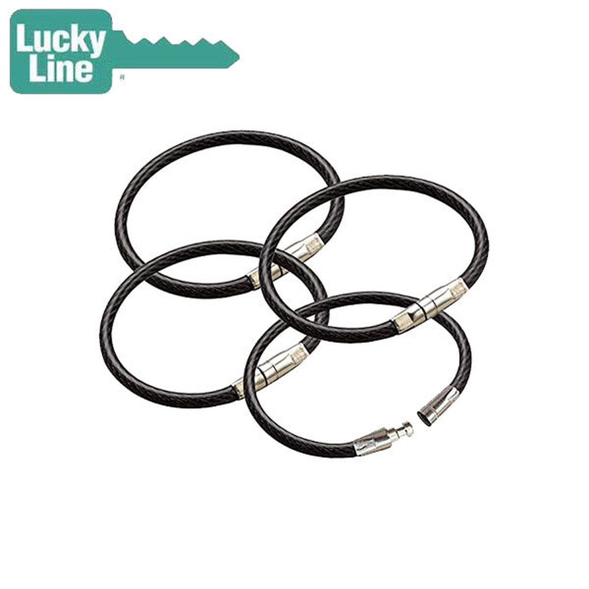 LuckyLine - 8112005 - 5" Twisty Key Ring - Black - 1 Pack