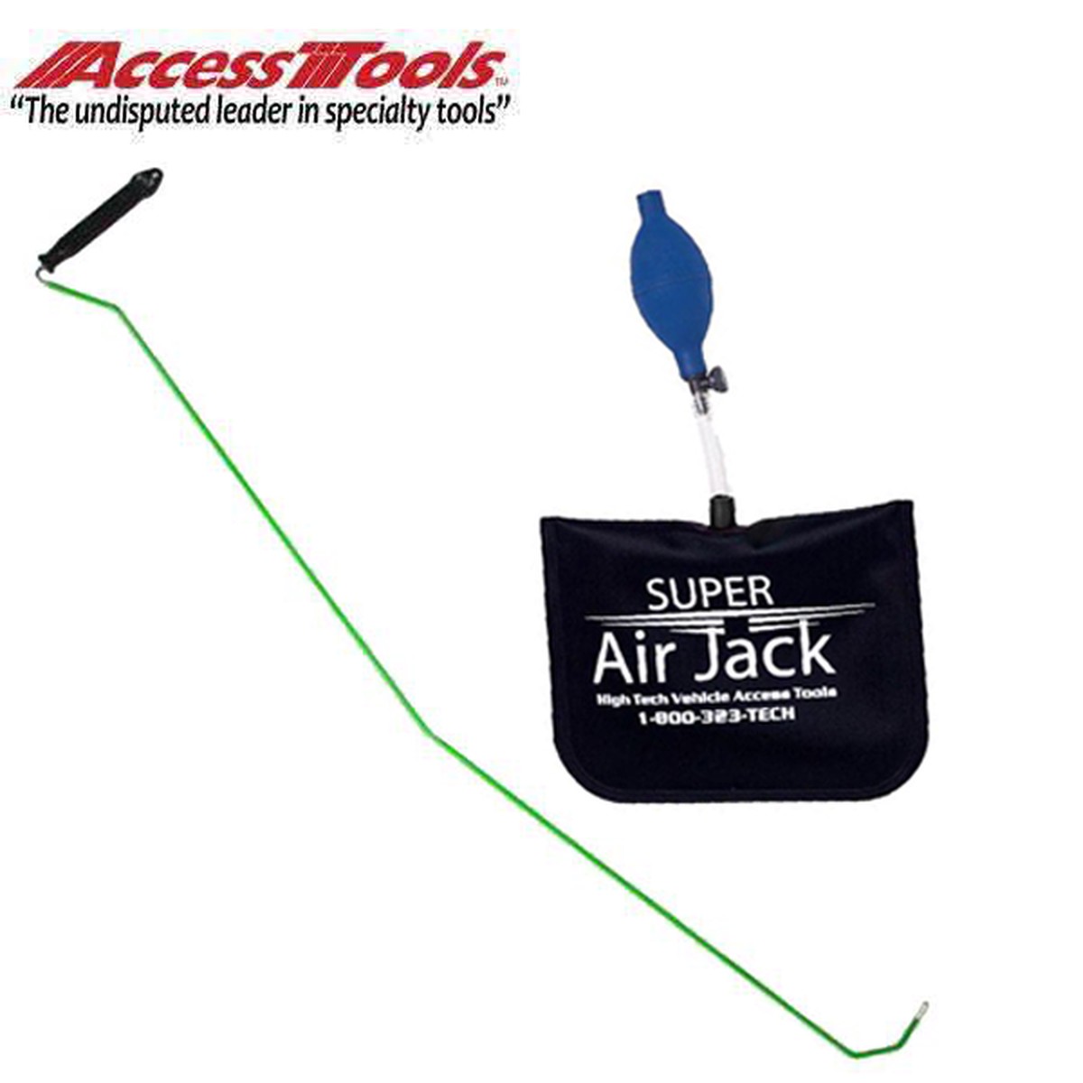 AccessTools - Large Super Air Wedge + Long Reach Car Opening Stick Tool - Bundle