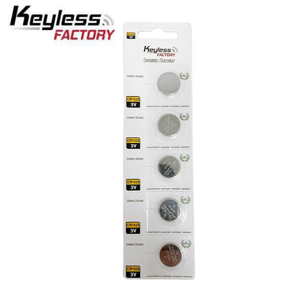 KeylessFactory - CR1620 - 3V Lithium Battery (5-Pack)