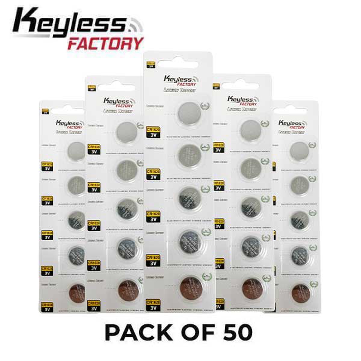 KeylessFactory - CR1620 - 3V Lithium Battery (50-Pack)
