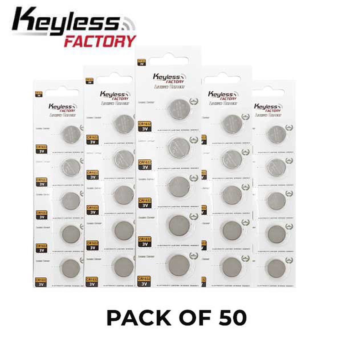 KeylessFactory - CR1632 - 3V Lithium Battery (50-Pack)