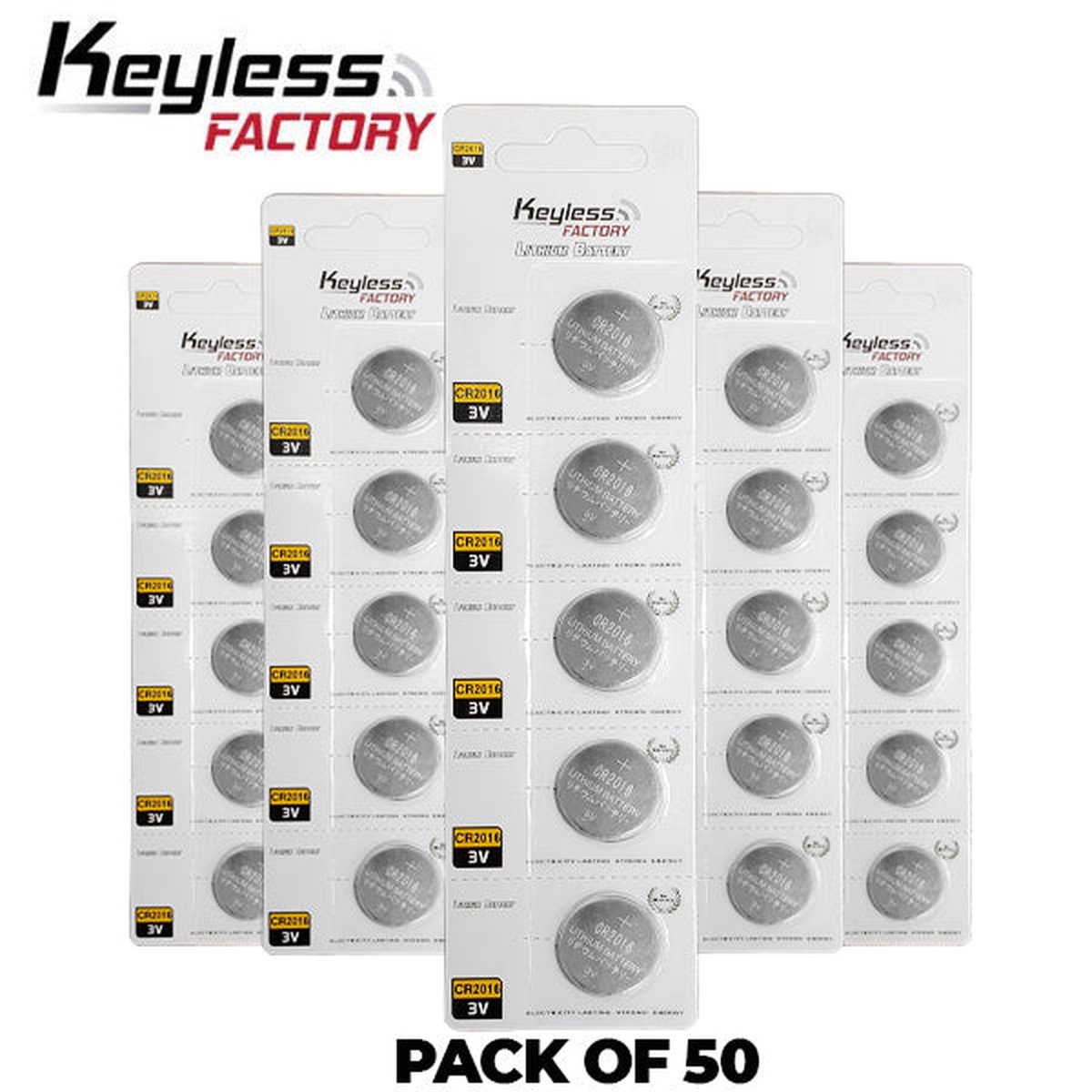 KeylessFactory - CR2016 - 3V Lithium Battery (50-Pack)