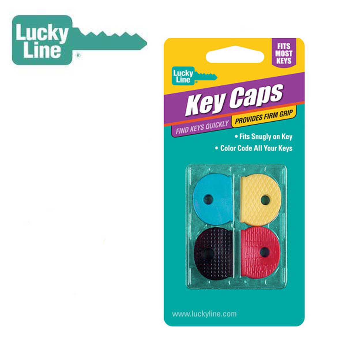 LuckyLine - 16504 - Key Cap - Standard Size - Assorted - 4 Pack