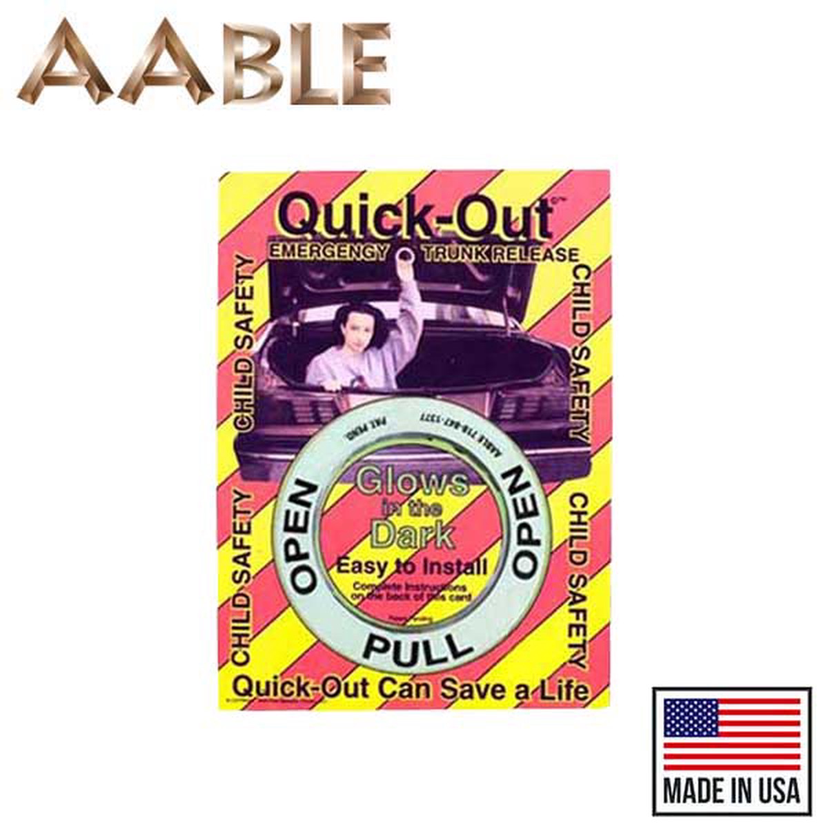 AABLE - "Quick Out" Emergency Trunk Release - Glow-in-the-Dark