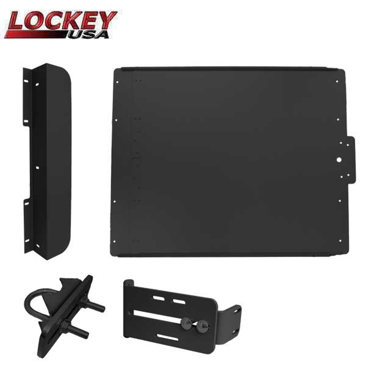 Lockey - ED40 - Edge Panic Shield Value Kit - With Latch Protector and Jamb Stop - Black