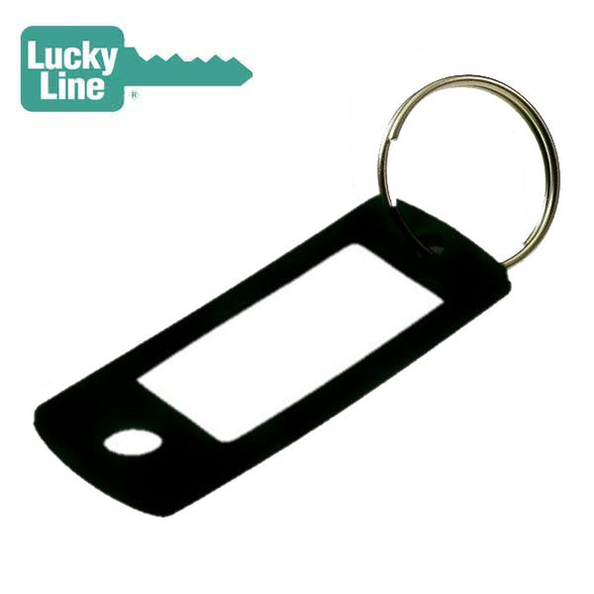 LuckyLine - 16920 - Key Tag with Ring - Black - 50 Pack