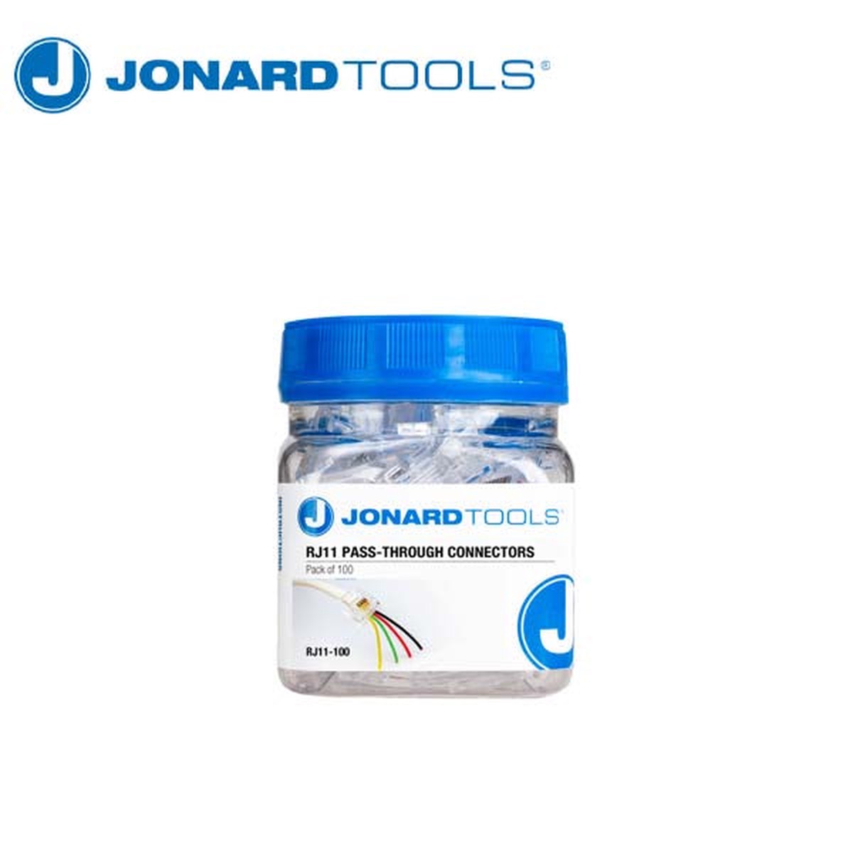 Jonard Tools - RJ11 Pass-Through Connectors (Pack of 100)