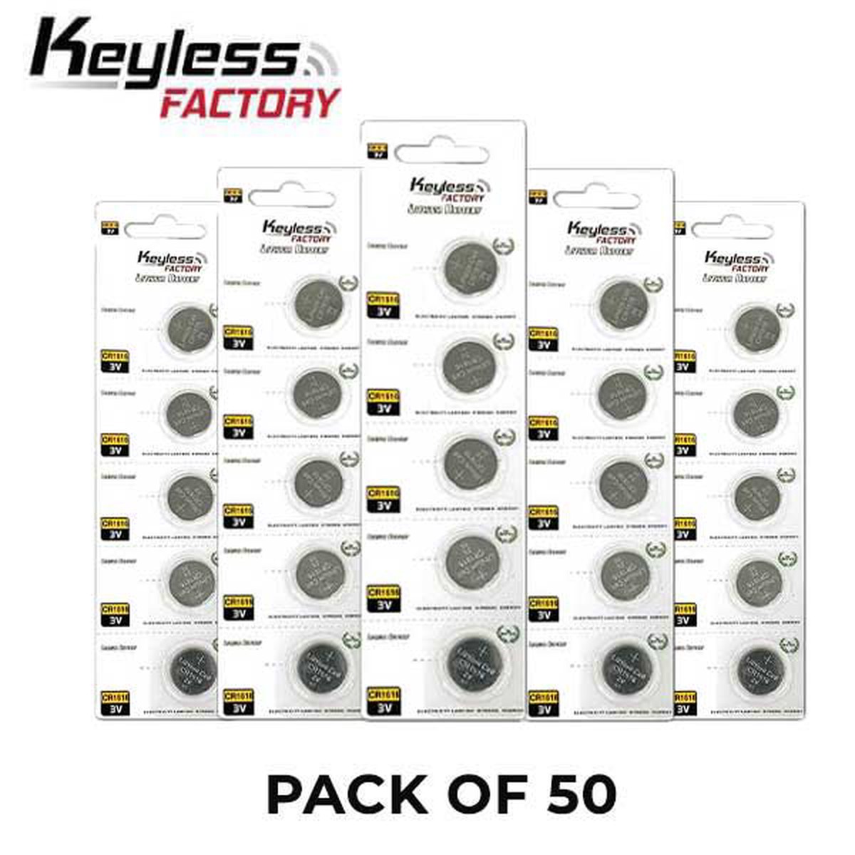 KeylessFactory - CR1616 - 3V Lithium Battery (50-Pack)