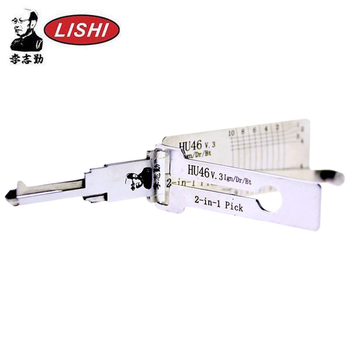 ORIGINAL LISHI - HU46 - Keyway GM / 2-in-1 Pick & Decoder / Flat 10 cut