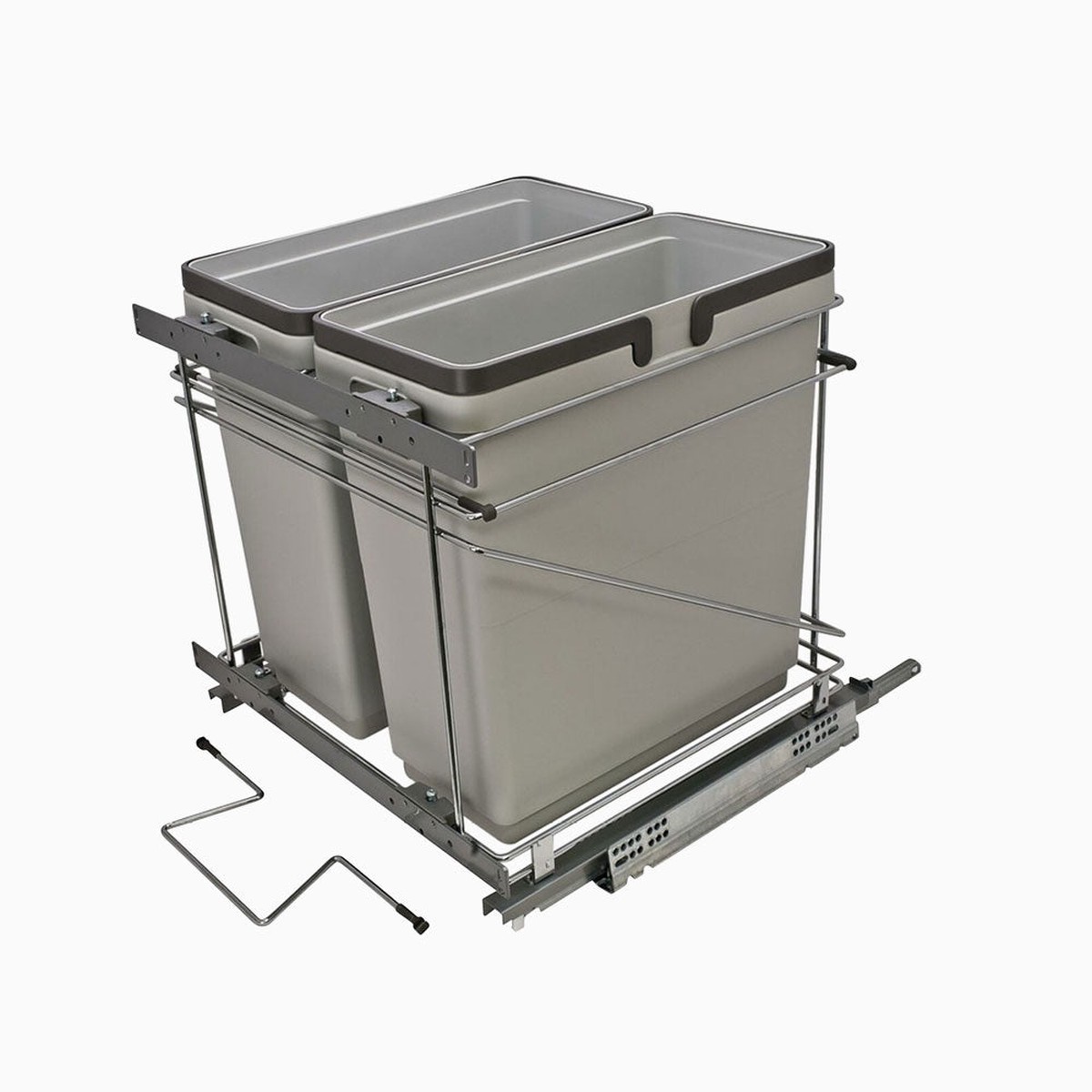 Salice 21 Inches Garbage Bin System with Lids (2 x 35 Qt Bin)