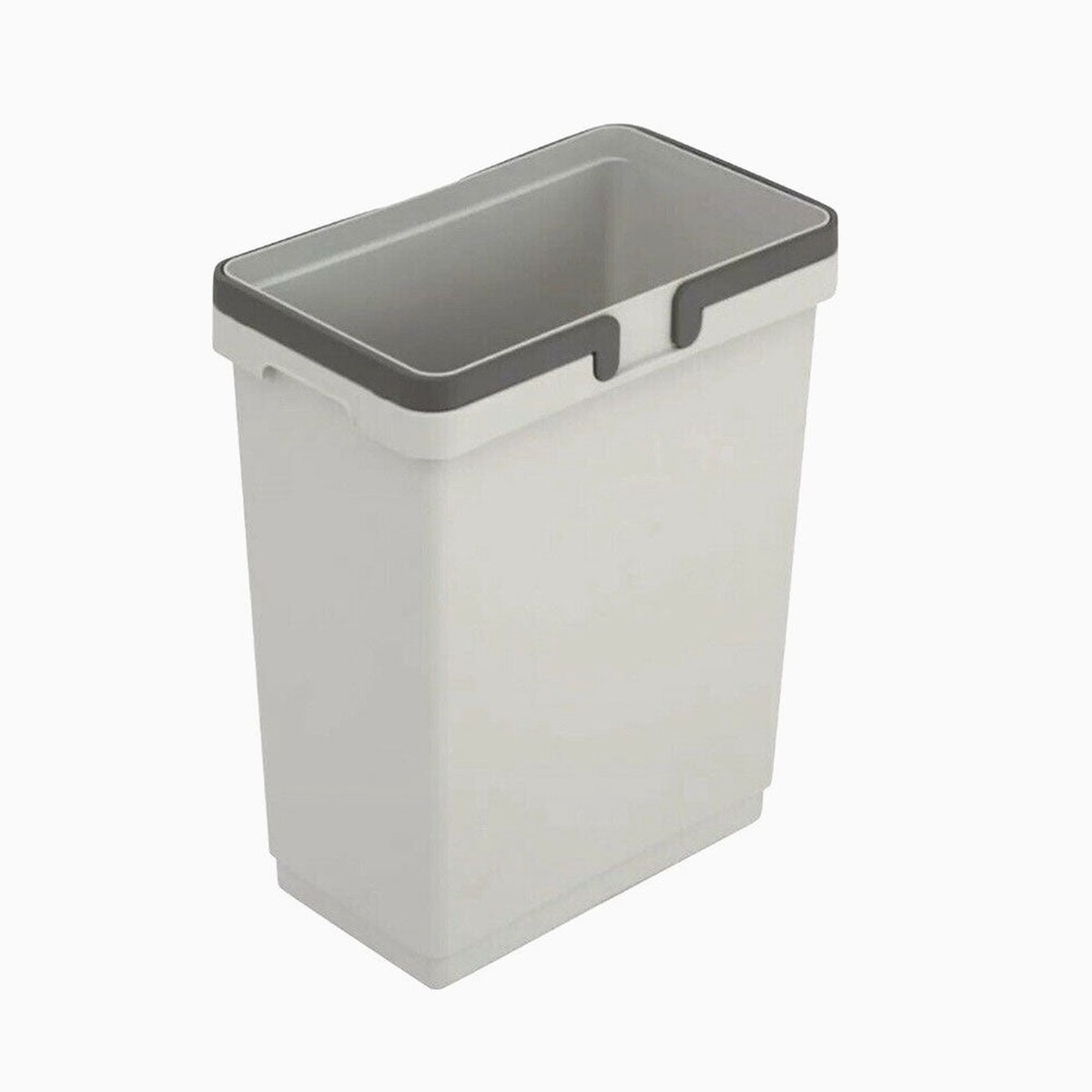 Salice 35 Qt Silver Gray Polystyrene Waste Bin with Handle