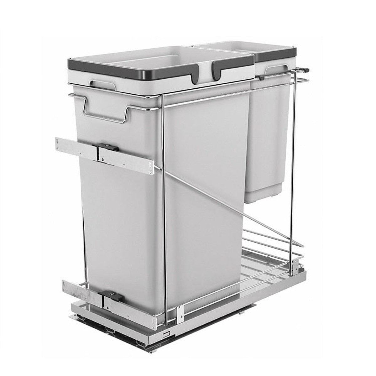 Single Waste Bin Pullout System (1 x 50qt and 1 x 11qt)