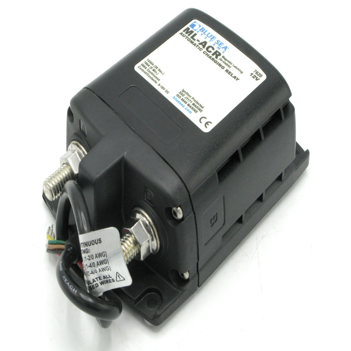 Blue Sea Systems ML-ACR Automatic Charging Relay with Manual Control, 12V DC, 500A