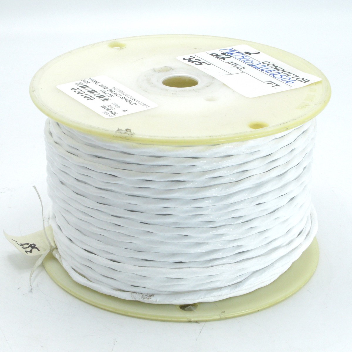 M27500-22LE2S06 22/2 Shielded Silver Plated Copper PTFE Jacketed Wire, 325ft