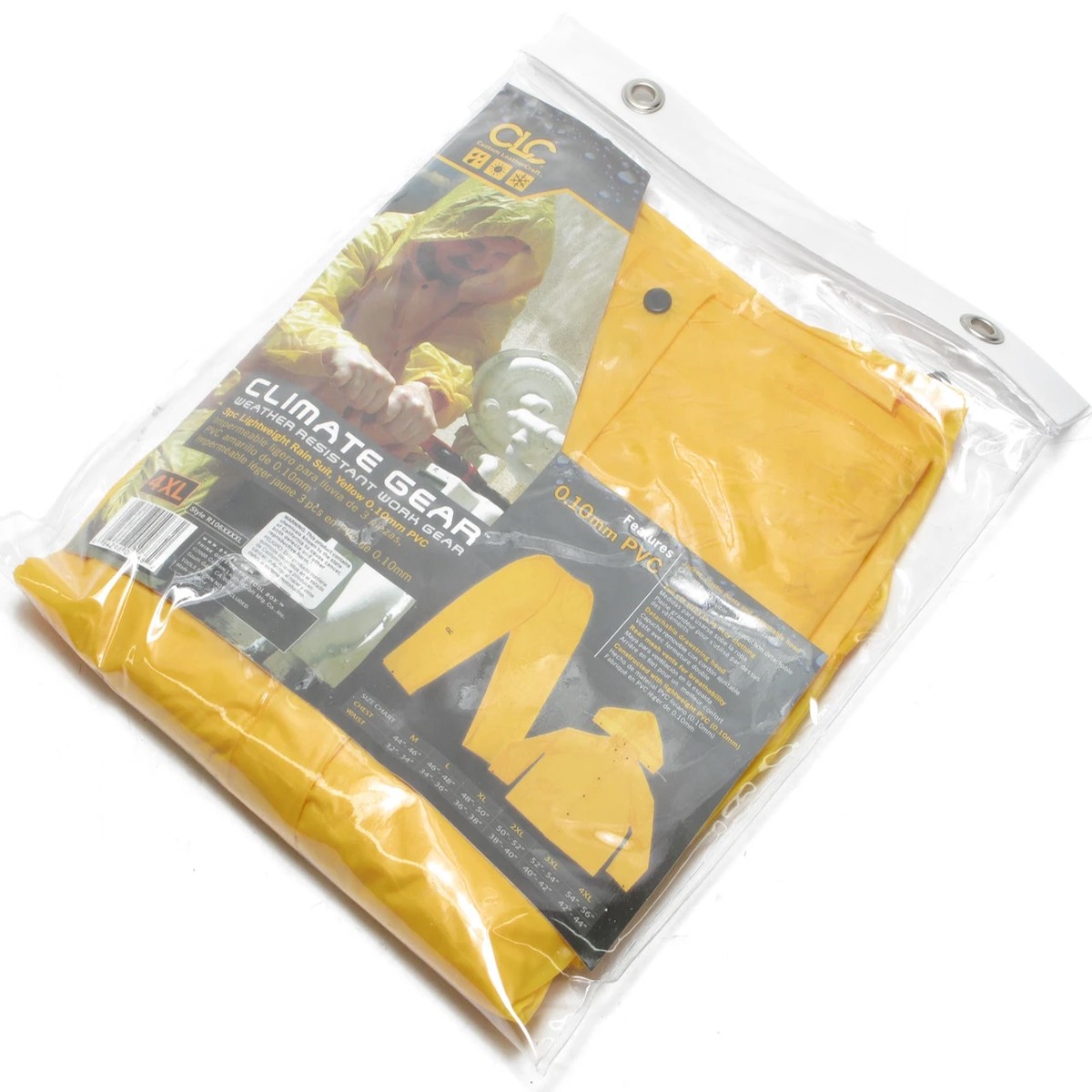 Climate Gear, 3-Piece Yellow PVC Rain Suit
