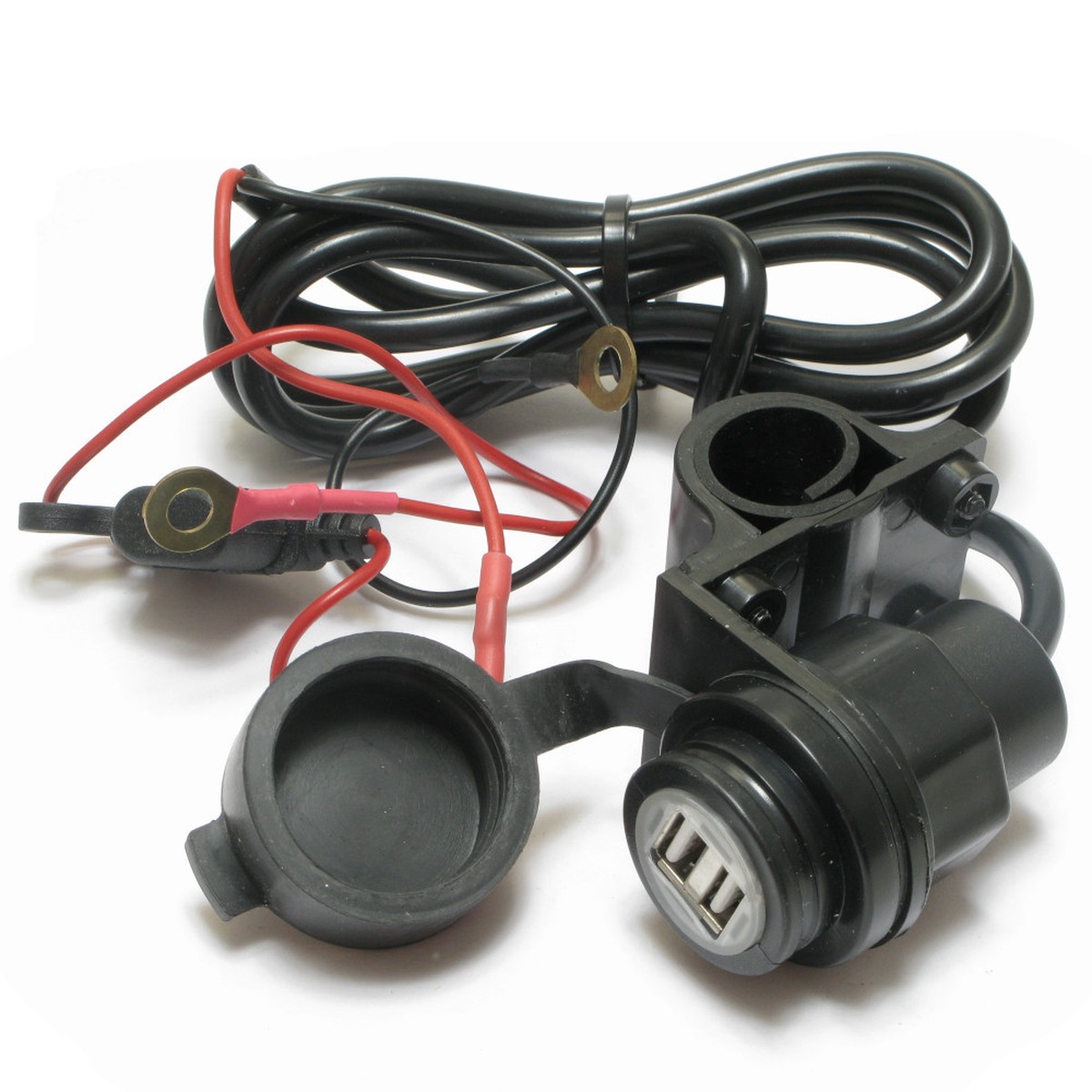 Dual Port USB Charging System for Use on Motorcycle