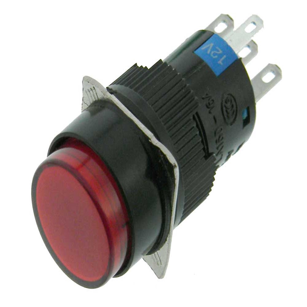 SPDT Momentary Pushbutton Switch, 12V Red