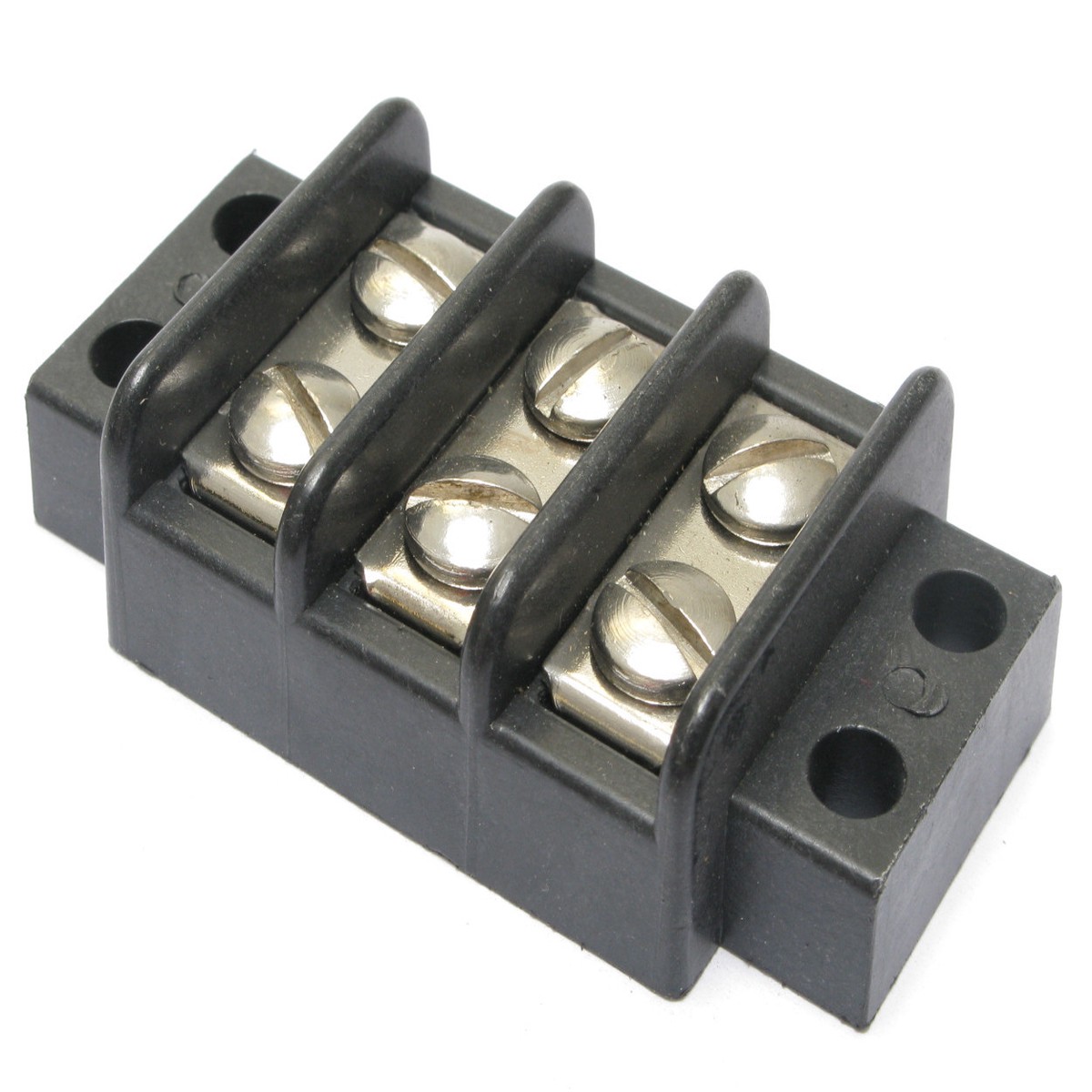 3 Position Double Row Terminal / Barrier Strip, 20 Amp