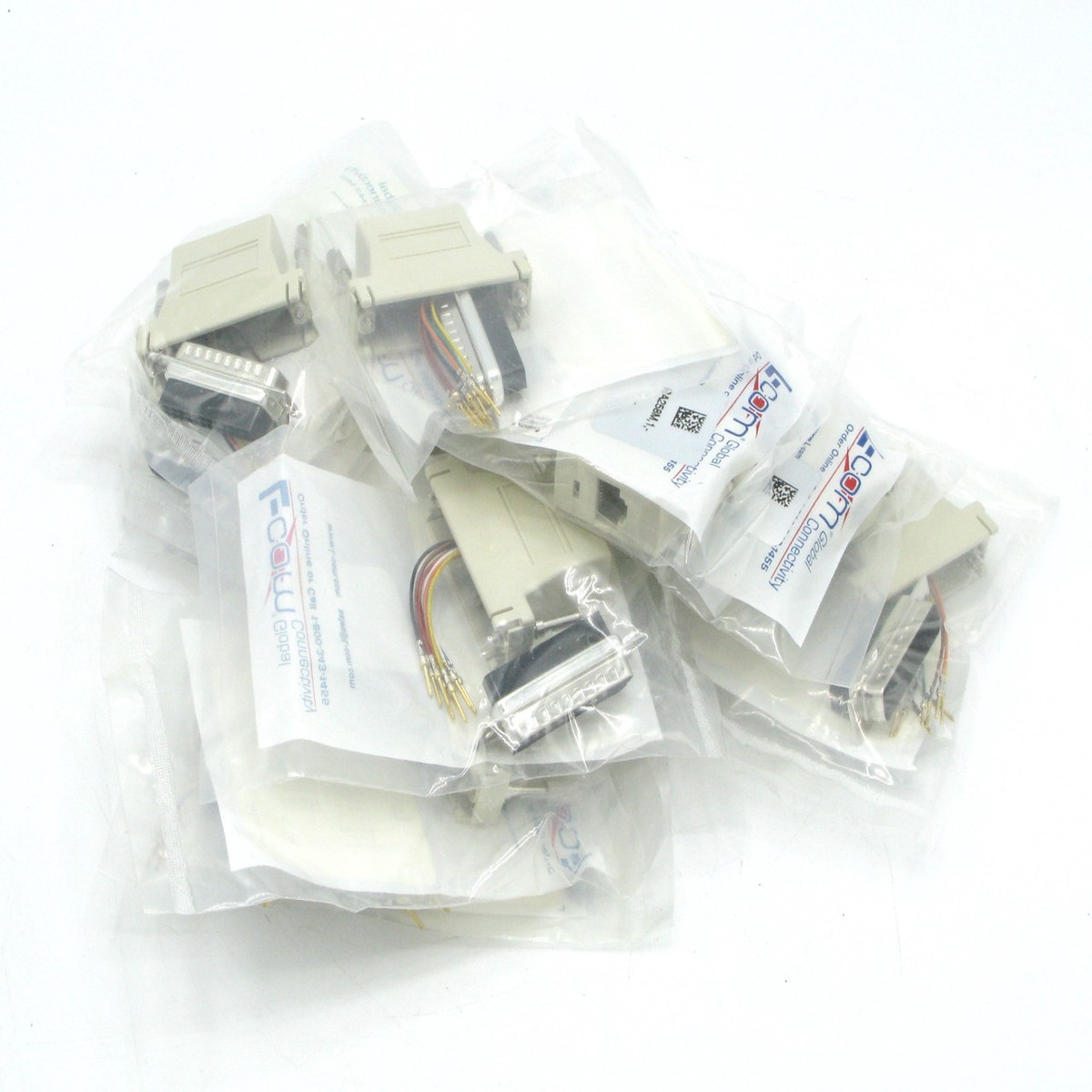 L-Com RA258M Modular Adapter, DB25 Male/RJ45 Jack, 14pc