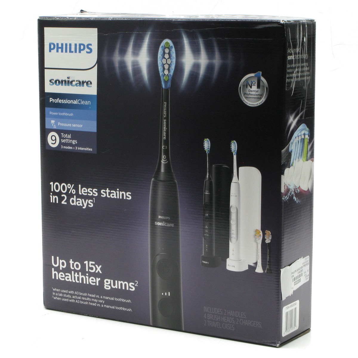 Philips Sonicare Professional Clean Rechargeable Electric Toothbrush, 2-pack