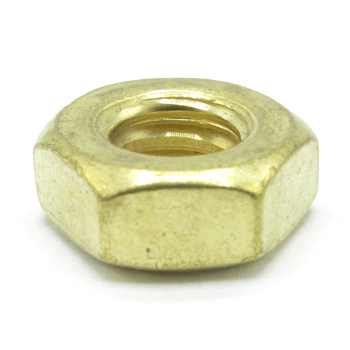 1/4-20 Brass Hex Nut, Plain, 50pc