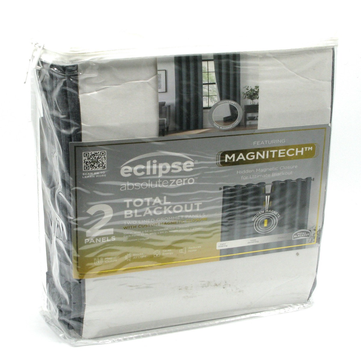 Eclipse Total Blackout Magnitech Curtains, Navy, 52in x 84in