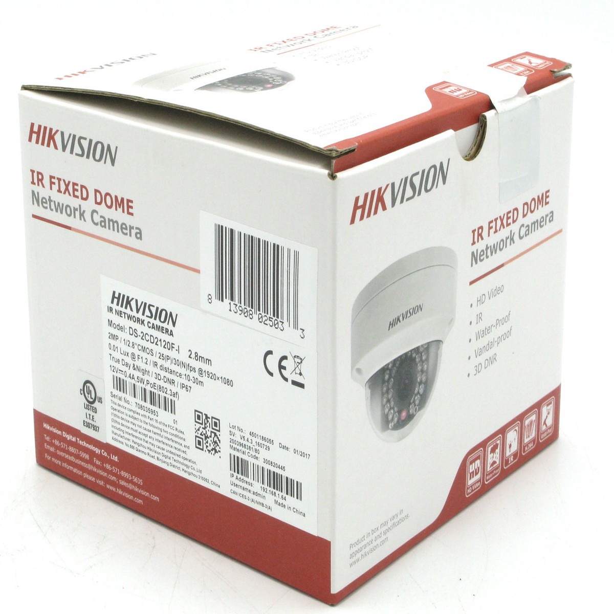 Hikvision DS-2CD2120F-I 2 MP Vandal-Resistant Network Dome Camera