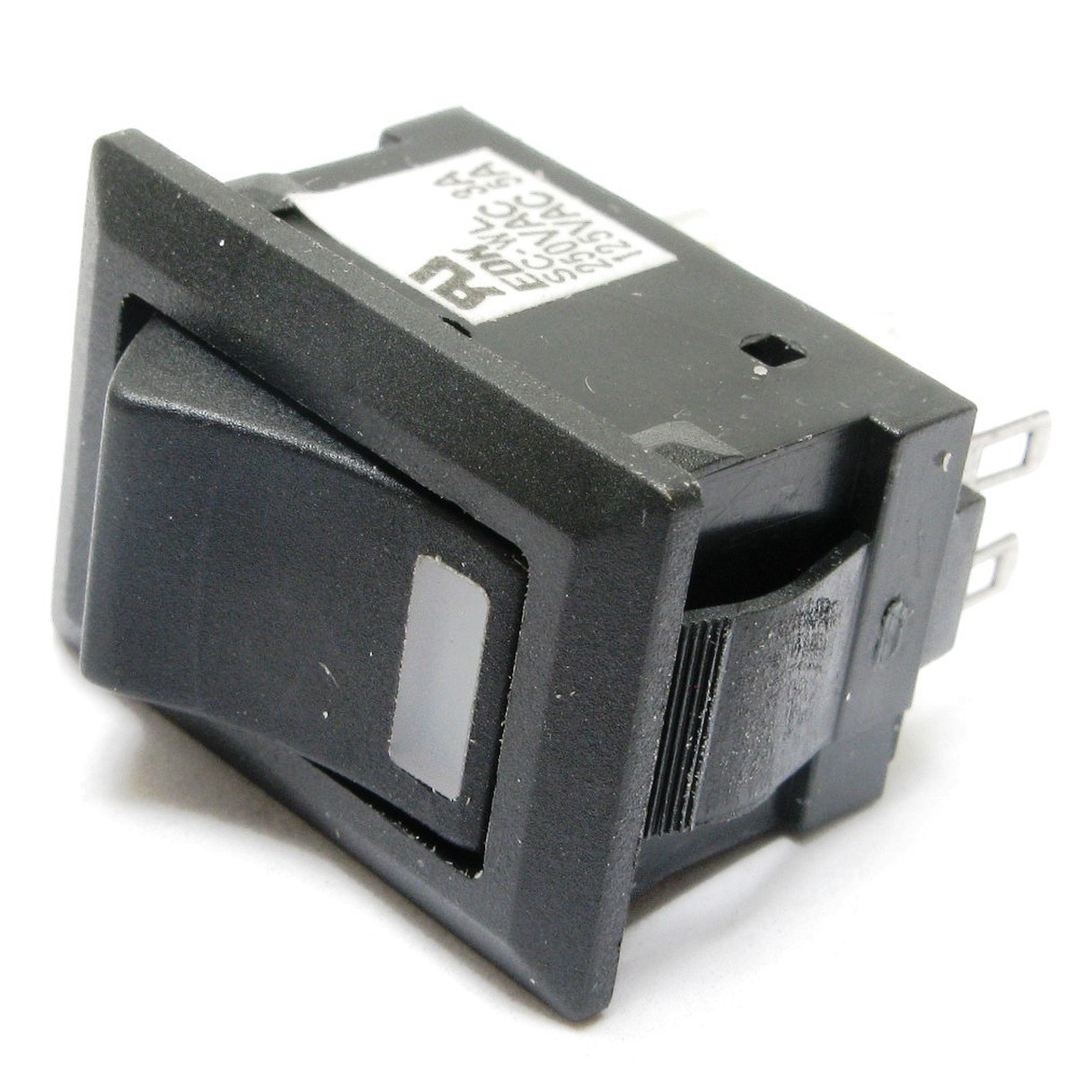 Rocker Switch, SPST, Illuminated, Green LED