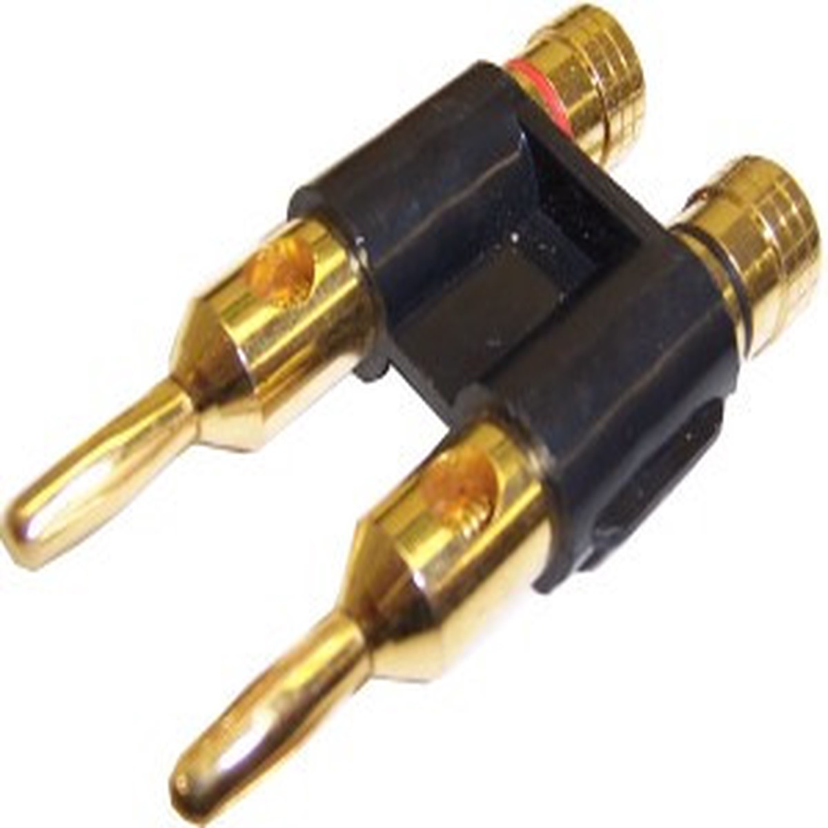 Gold Plated Double Banana Plug Black