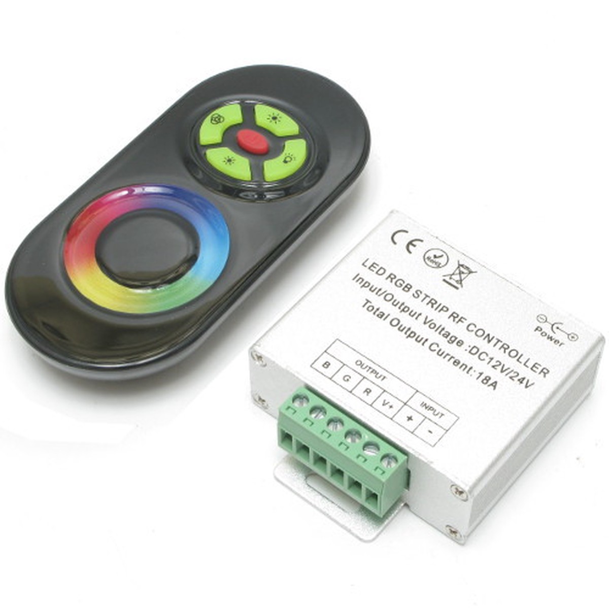 RF Wireless RGB LED Remote Control Black