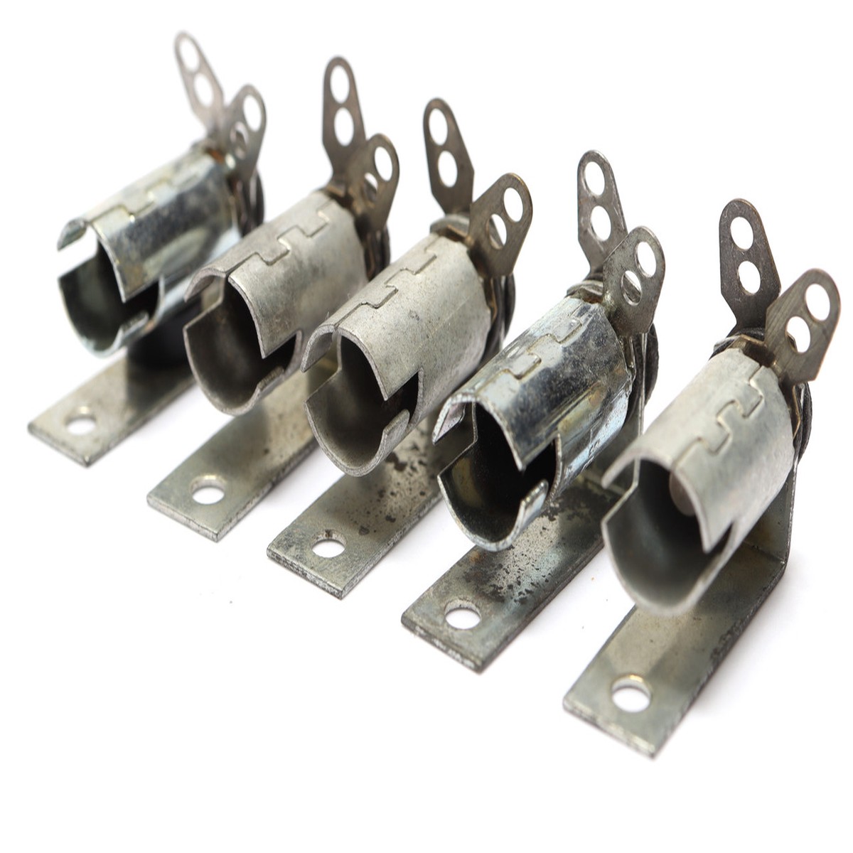 Bayonet Base 2-Lead Socket with Long Mounting Bracket, 5pcs