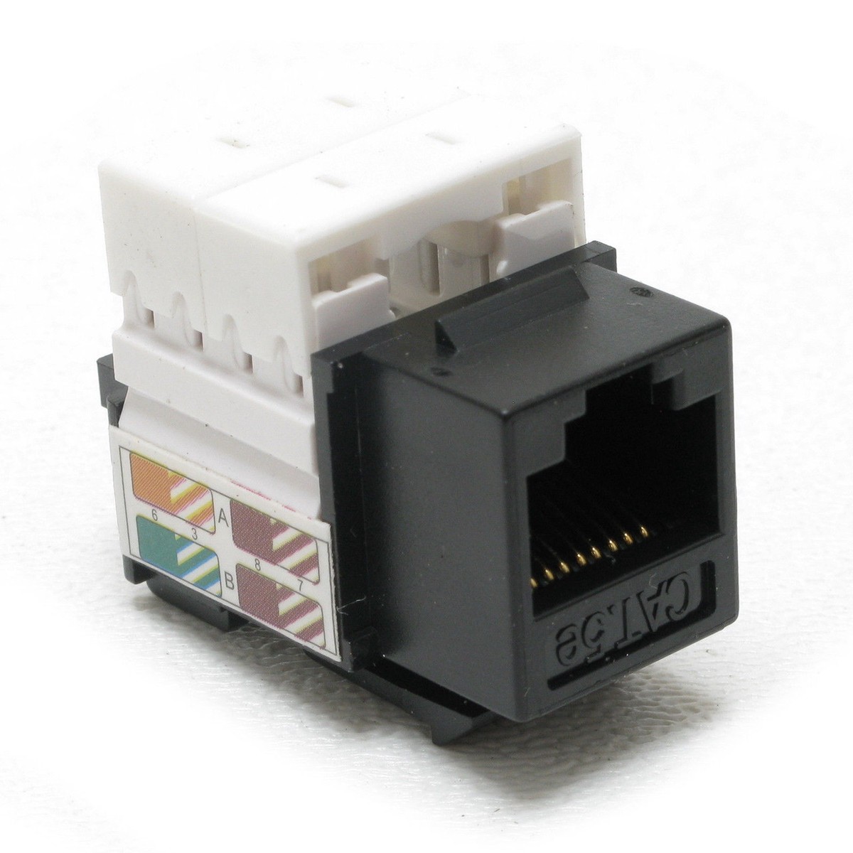 Data Q DQ KJ8WBK CAT5E Keystone Jack, Black, 100pcs