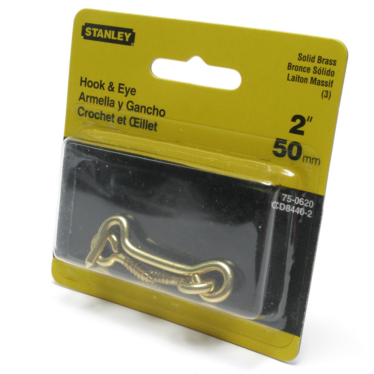 Latch Hook And Eye, Solid Brass, 2 Inch