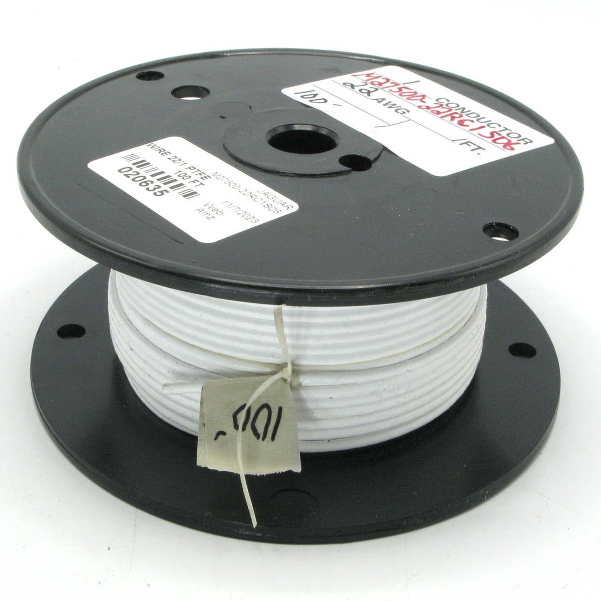 M27500-22RC1S06, 22/1 Shielded Silver Plated Copper PTFE Jacketed Wire, 100ft
