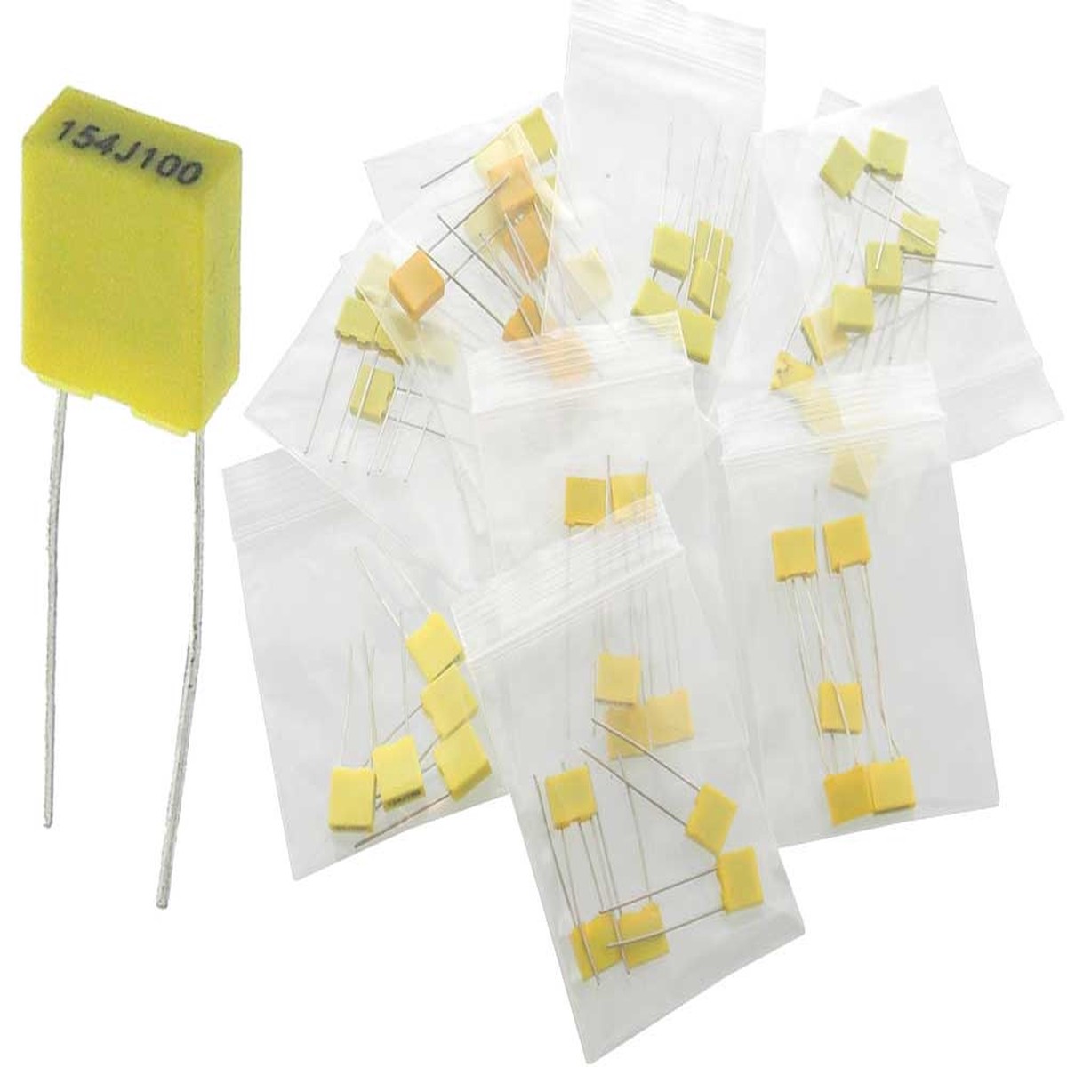 Polyester Film Capacitor Assortment, 10 Values, Pack of 50