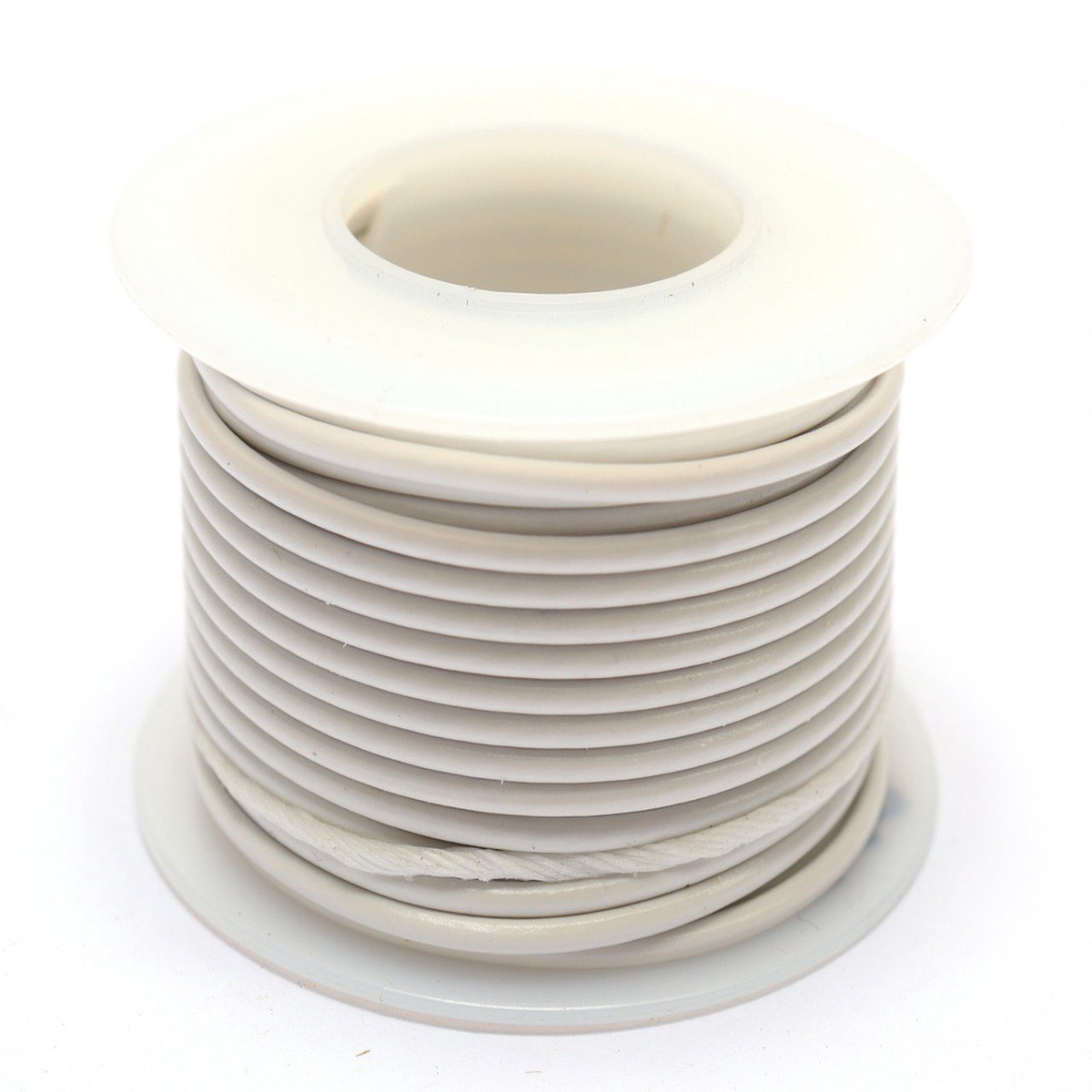 18AWG PVC Jacketed Stranded Hookup Wire, White, 35ft