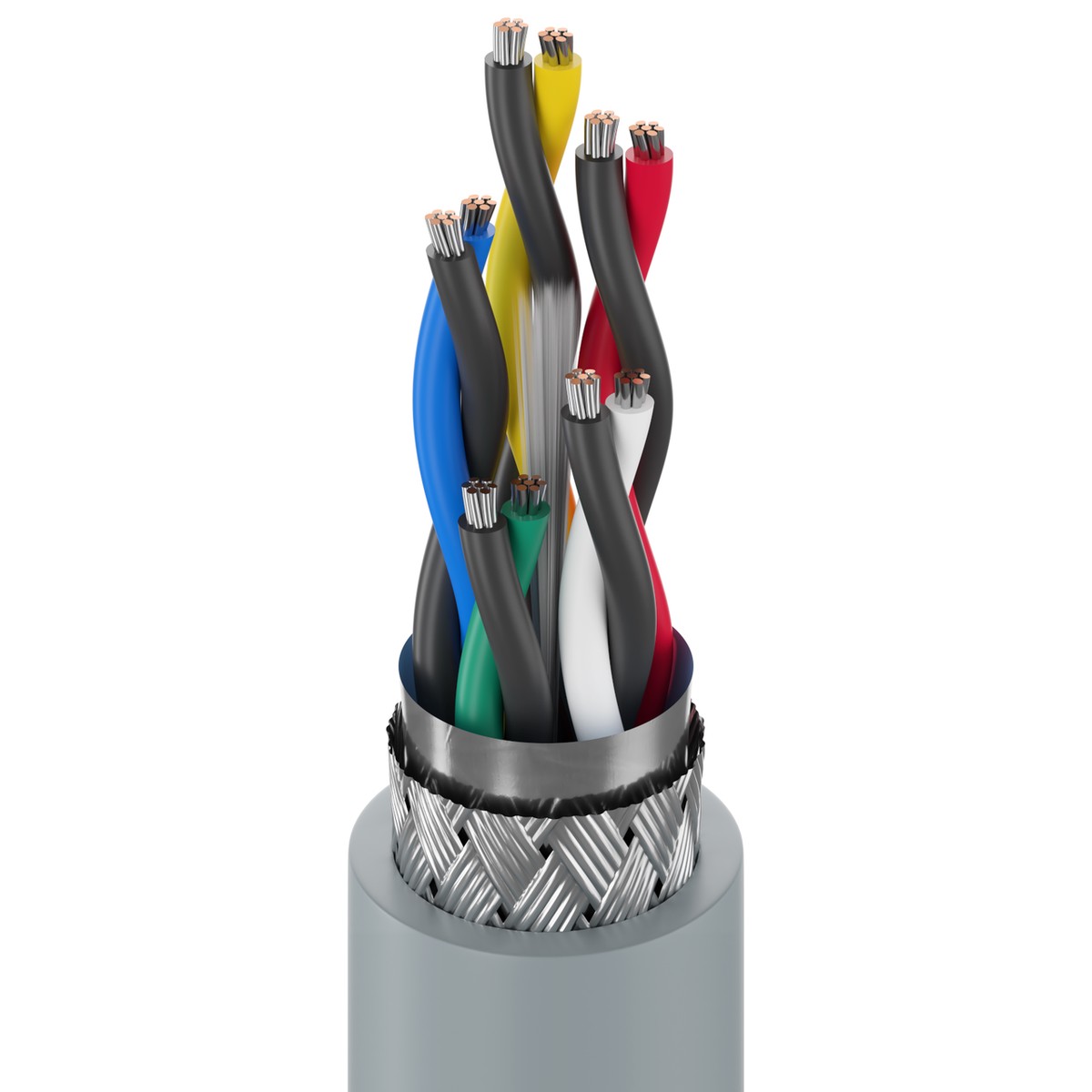 Belden 8305 22/5 RS-232 Twisted-Pair PVC Jacketed Cable, 100ft