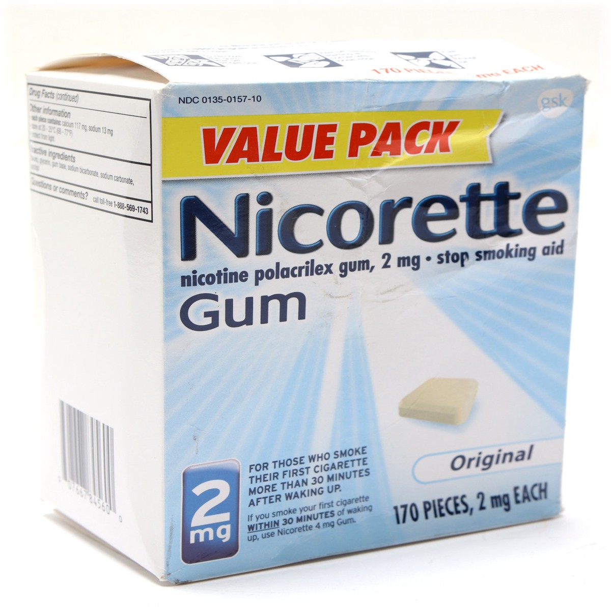Nicorette 2mg Nicotine Gum Original, 170ct
