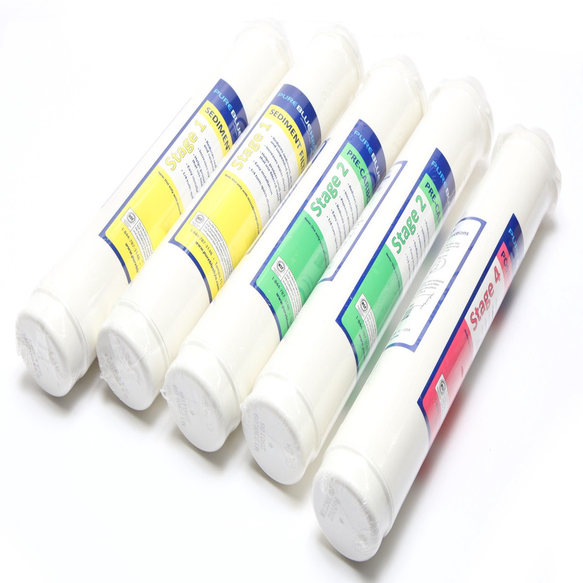 Pure Blue H2O Reverse Osmosis Filter System Replacement Filters, 5pk