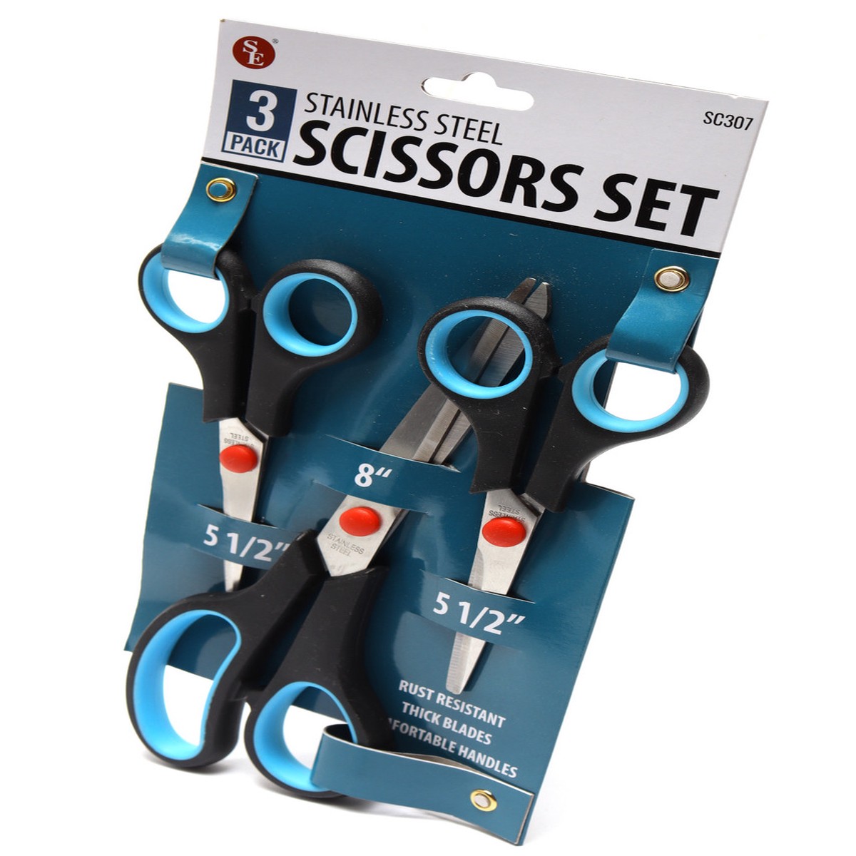 Cushion Grip Handle Scissor, 3pc