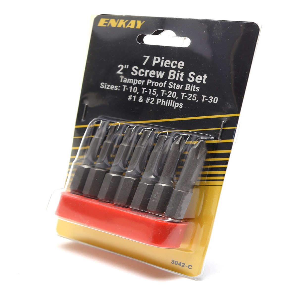 Enkay 3042-C, 2" Tamper Proof Screw Bit Set, 7pc